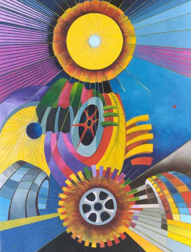 LO PNEUMATICO - olio su tela, cm. 150 x 200